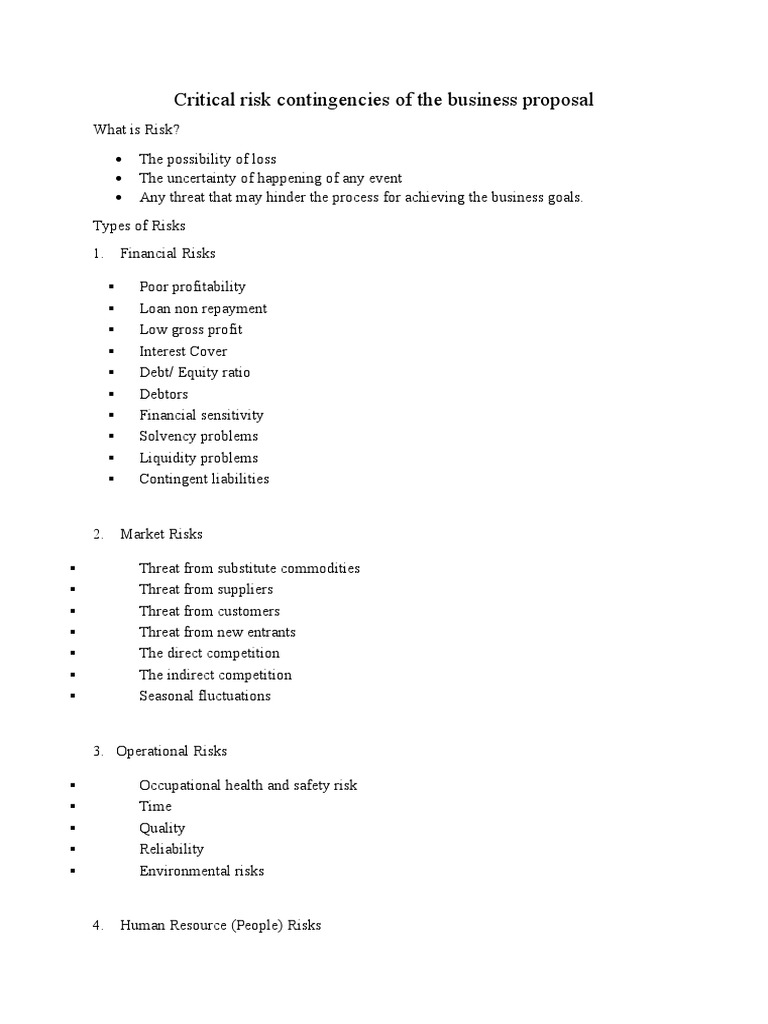 Critical Risk Contingency Planning Guide | PDF | Risk | Financial Risk