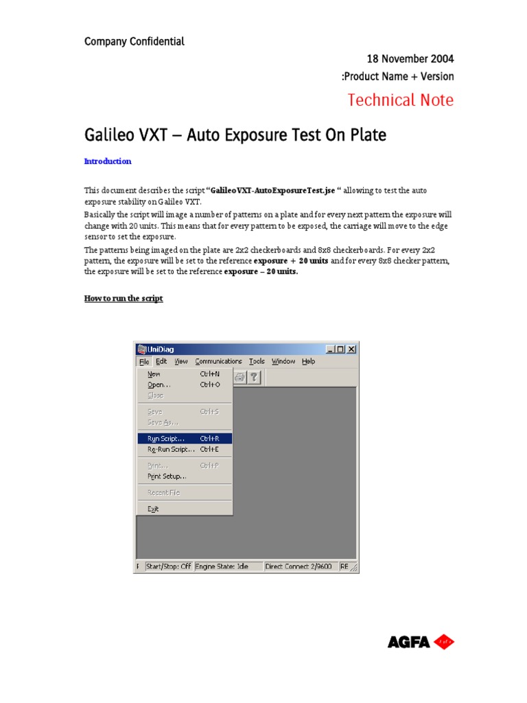 Galileo VXT Auto Exposure Testing Guide | PDF