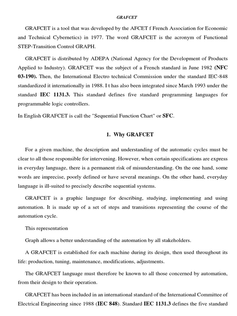 Understanding GRAFCET Basics | PDF | Automation | Programmable Logic ...