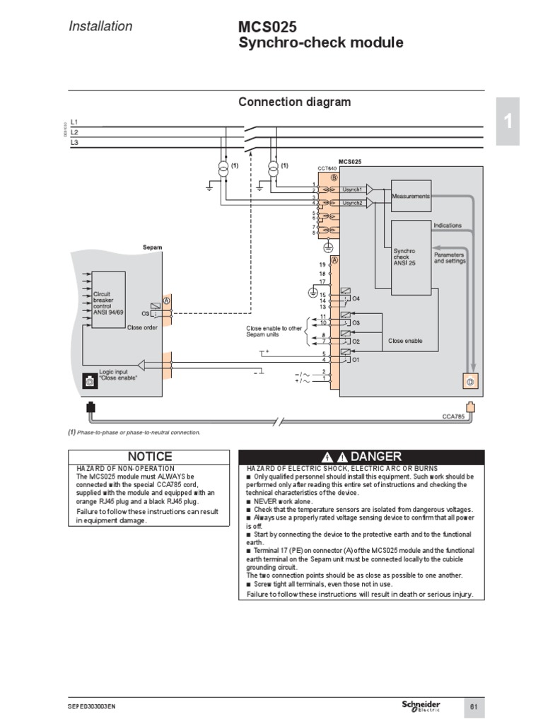 MCS025 Synchro-Check Module: Installation | PDF | Electrical Connector ...