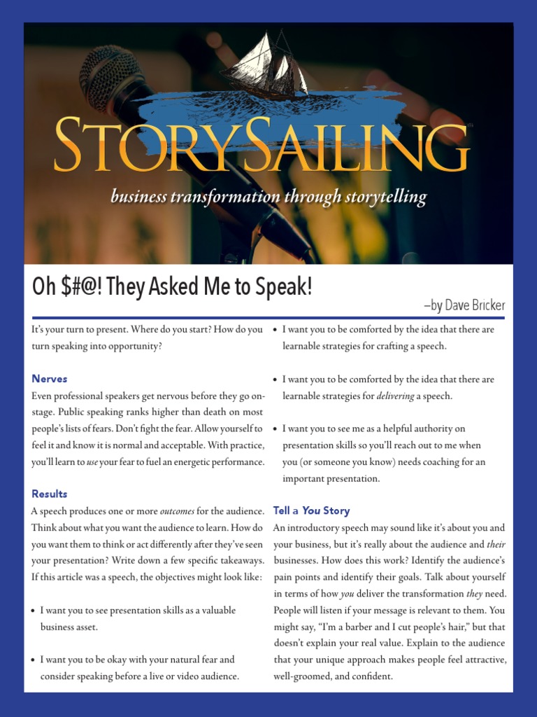 Public Speaking Tips Pdf Public Speaking Storytelling