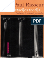 Paul Ricoeur - Interpretacijos Teorija 2000 LT PDF