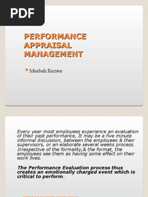 Performance Appraisal Ppt
