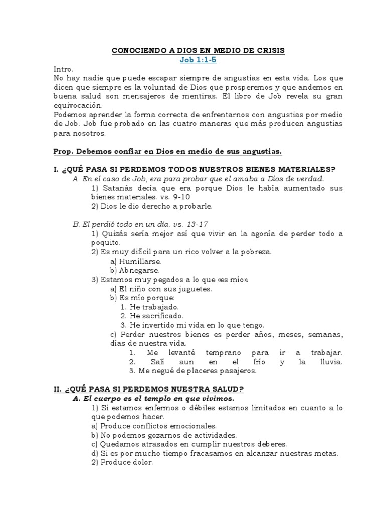 Conociendo A Dios Por Medio de Job | PDF | Libro de trabajo | Dios