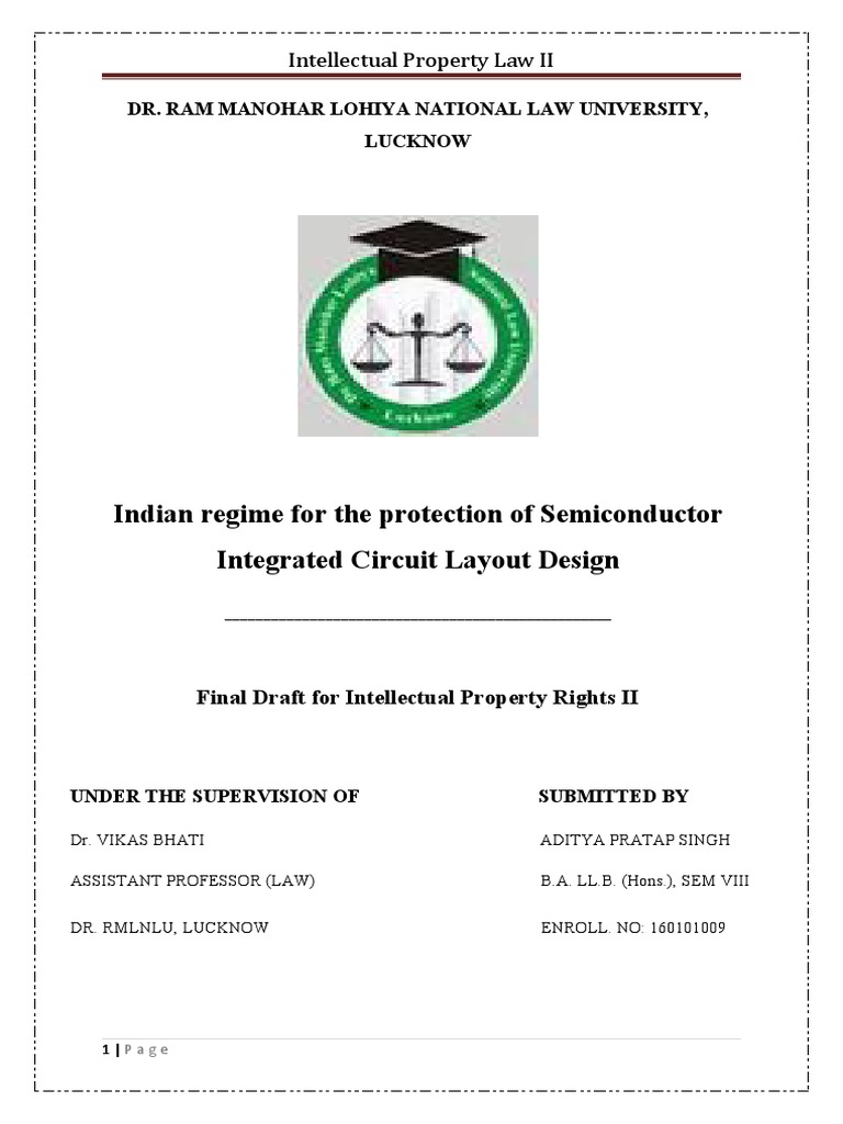 Indian Regime For The Protection of Semiconductor Integrated Circuit Layout  Design | PDF | Integrated Circuit | Intellectual Property