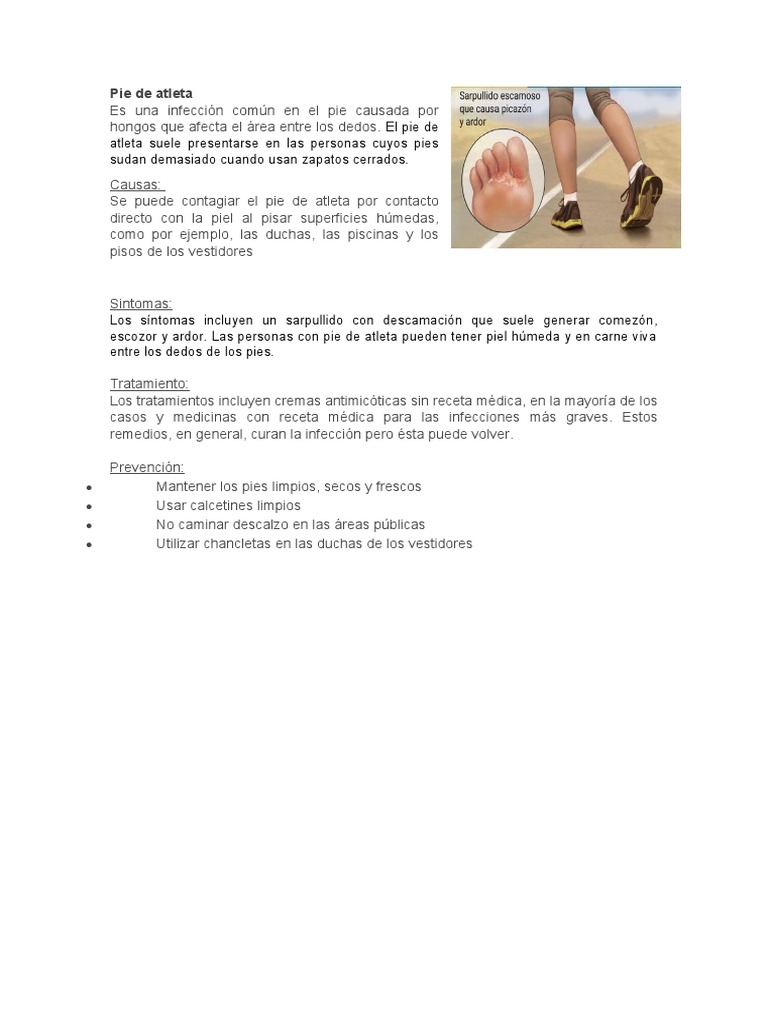 Pie de Atleta PDF Candidiasis Infección