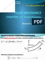 Al-Mansour University College Civil Engineering Department Fluid Mechanics Chapter- 4 Momentum Equation- (Impulse-Momentum Equation