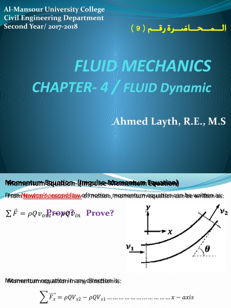Momentum Equation in Fluid Dynamics | PDF | Teaching Methods ...
