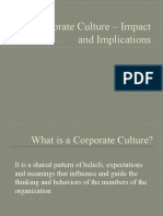 The Corporate Culture - Impact and Implications