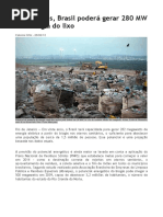 Em 20 anos, Brasil poderá gerar 280 MW de energia do lixo