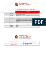 Forestry Test Batch Schedule - 2020-2021: Test No Test Date Syllabus