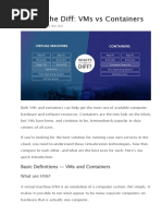 VM's vs. Containers