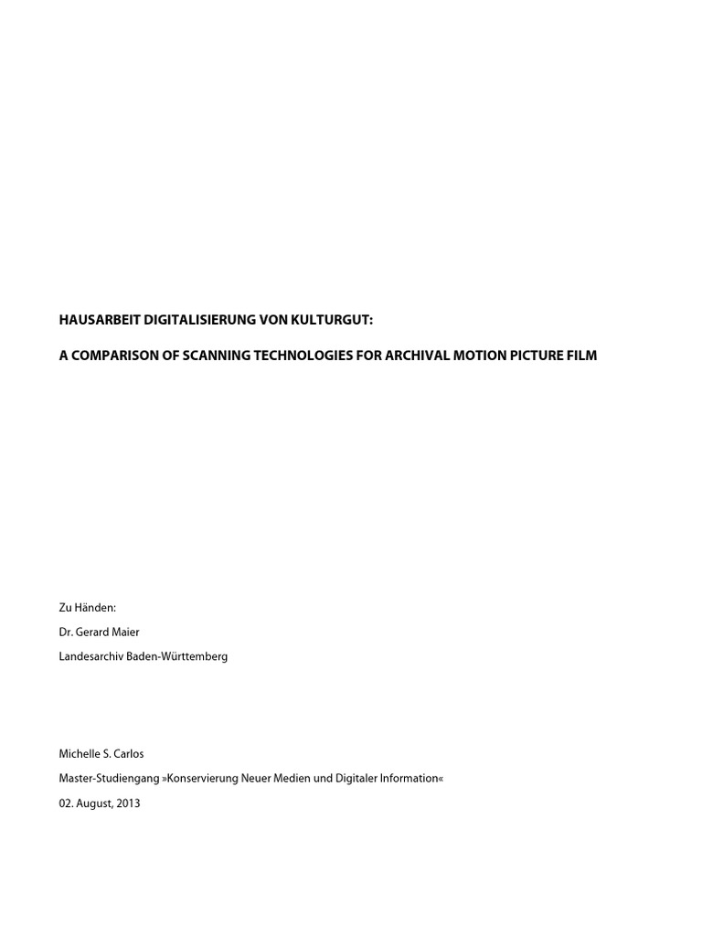 Scanning Technologies for Archival Film | PDF | Image Scanner | High ...
