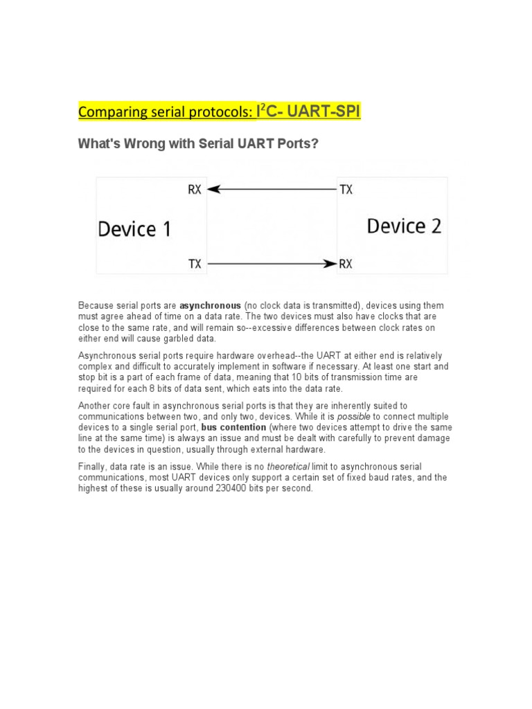 UART, SPI, and I2C Protocols Explained | PDF | Computer Hardware ...