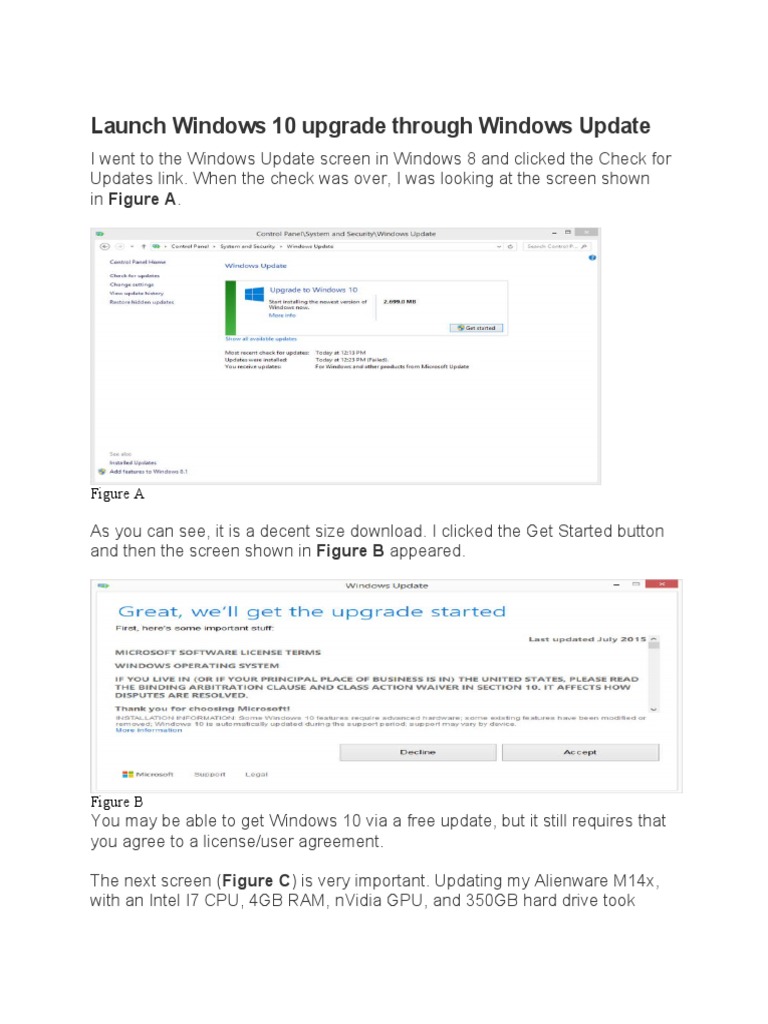 Launch Windows 10 Upgrade Through Windows Update | PDF