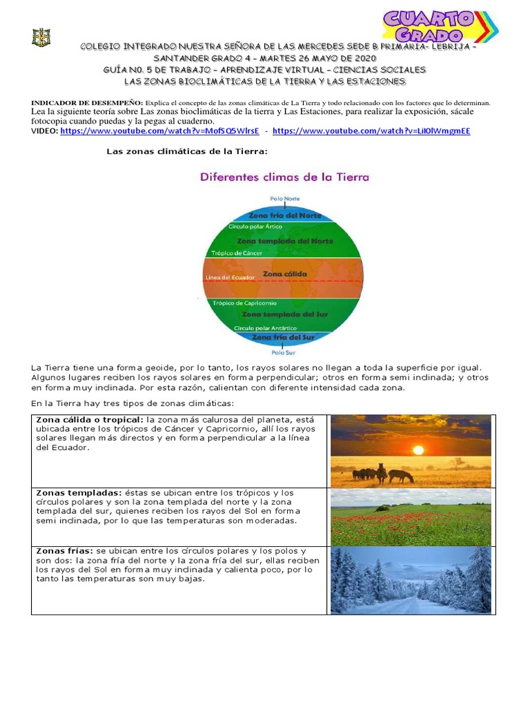 Las Zonas Bioclimáticas de La Tierra y Las Estaciones | PDF | Invierno ...