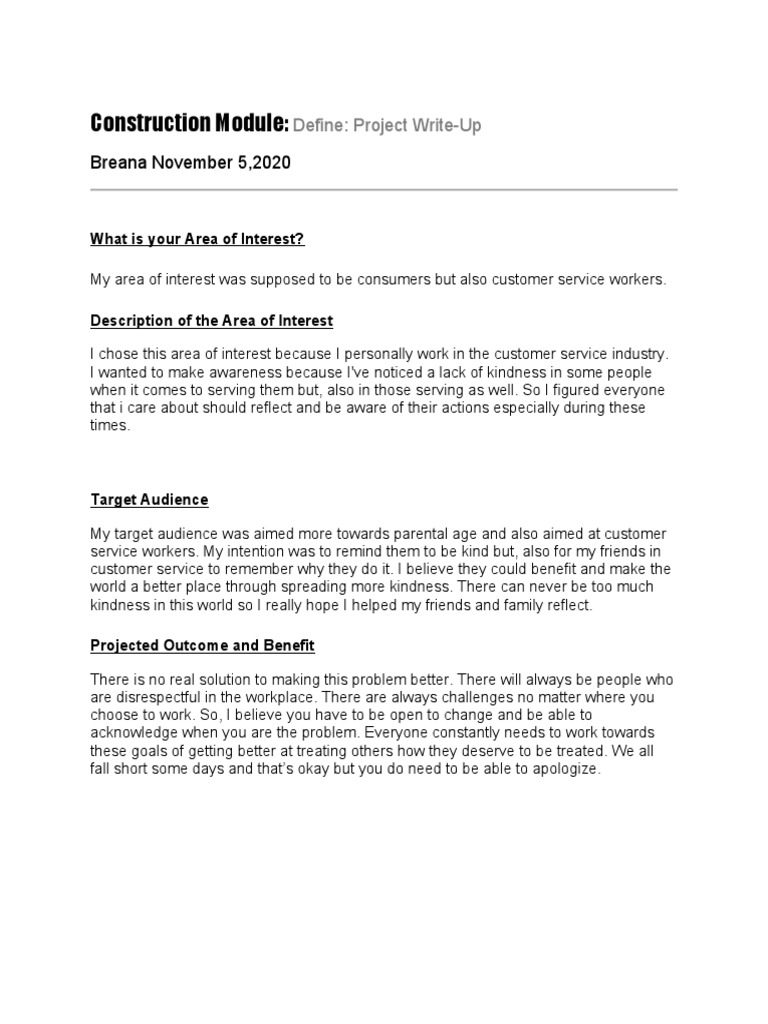 Project Write-Up Template | PDF