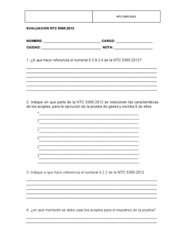 Evaluación de NTC 5365:2012 | PDF | Naturaleza