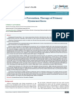 Practices For Prevention, Therapy of Primary Dysmenorrhoea: Research Article