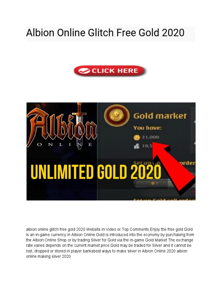 Albion Online Glitch Free Gold 2020 Albion Online Infinite Silver PDF