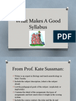 What Makes A Good Syllabus