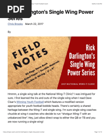 Rick Darlington's Single Wing Power Series - Wing-T Youth Football Coach
