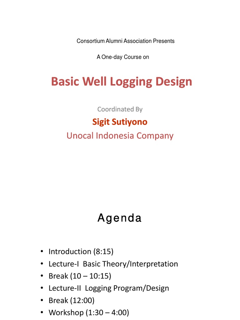 Basic Well Logging Design Pdf Reflection Seismology Applied And