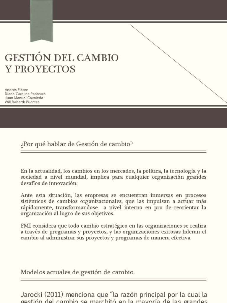 Gestión del Cambio en Proyectos Efectivos | PDF | Negocios