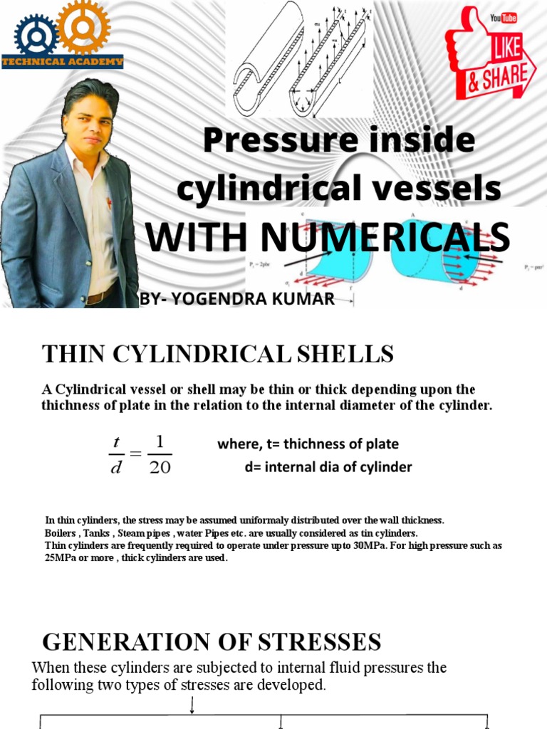 Thin Cylindrical Shells: Stress Analysis | PDF | Stress (Mechanics ...