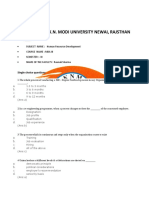 Dr. K.N. Modi University Newai, Rajsthan: Single Choice Questions