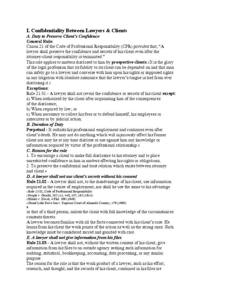 Lawyer-Client Confidentiality Rules | PDF | Attorney–Client Privilege ...