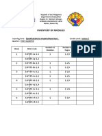 Inventory of Modules: Edukasyon Sa Pagpapakatao 7