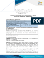 Guía de Actividades y Rúbrica de Evaluación - Unidad 3 - Fase 4 - Análisis de Métodos de Conservación PDF