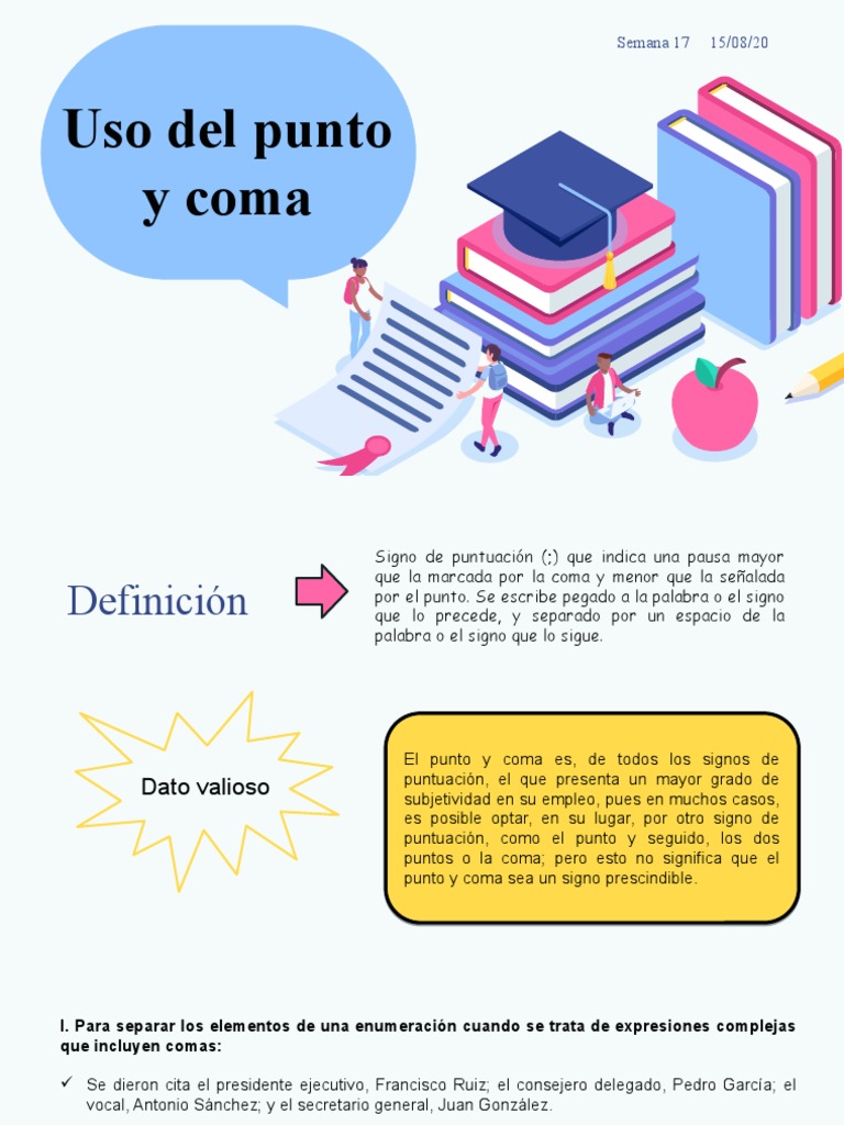 Semana 17 - Uso Del Punto y Coma | PDF | Coma | Mecánica del lenguaje