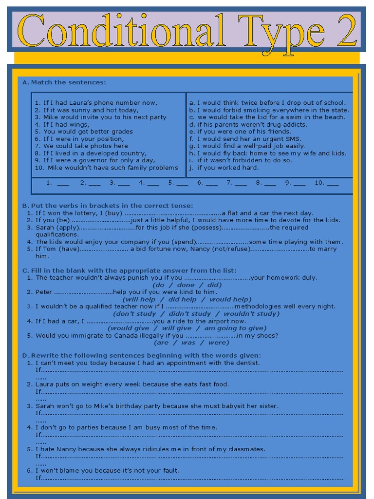 Type 2 Conditional Exercises | PDF | Language Mechanics | Linguistic ...