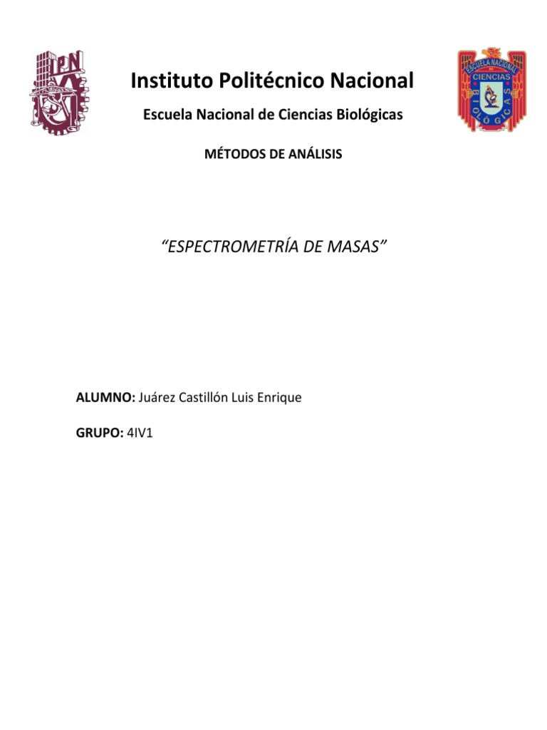 Espectrometria de Masas PDF | PDF | Espectrometría de masas | Ionización