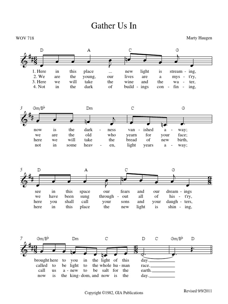 Gather Us In: WOV 718 Marty Haugen D A C G | PDF