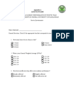 Appendix A Questionnaire