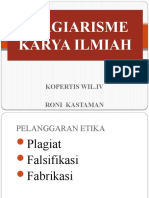 PLAGIARISME DALAM KARYA ILMIAH - Prof. Roni