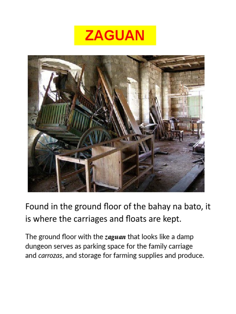 Zaguan Found In The Ground Floor Of The Bahay Na Bato It Is Where The 