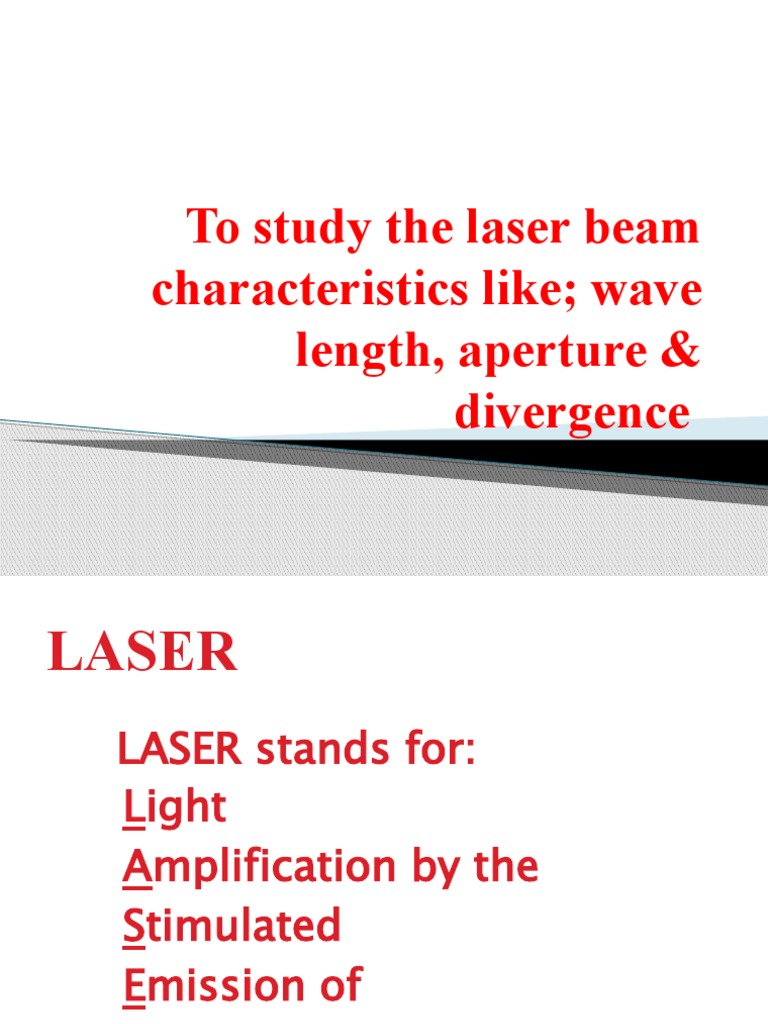 Understanding Laser Beam Characteristics | PDF | Laser | Light