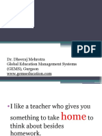 Global Teacher: Dr. Dheeraj Mehrotra Global Education Management Systems (GEMS), Gurgaon