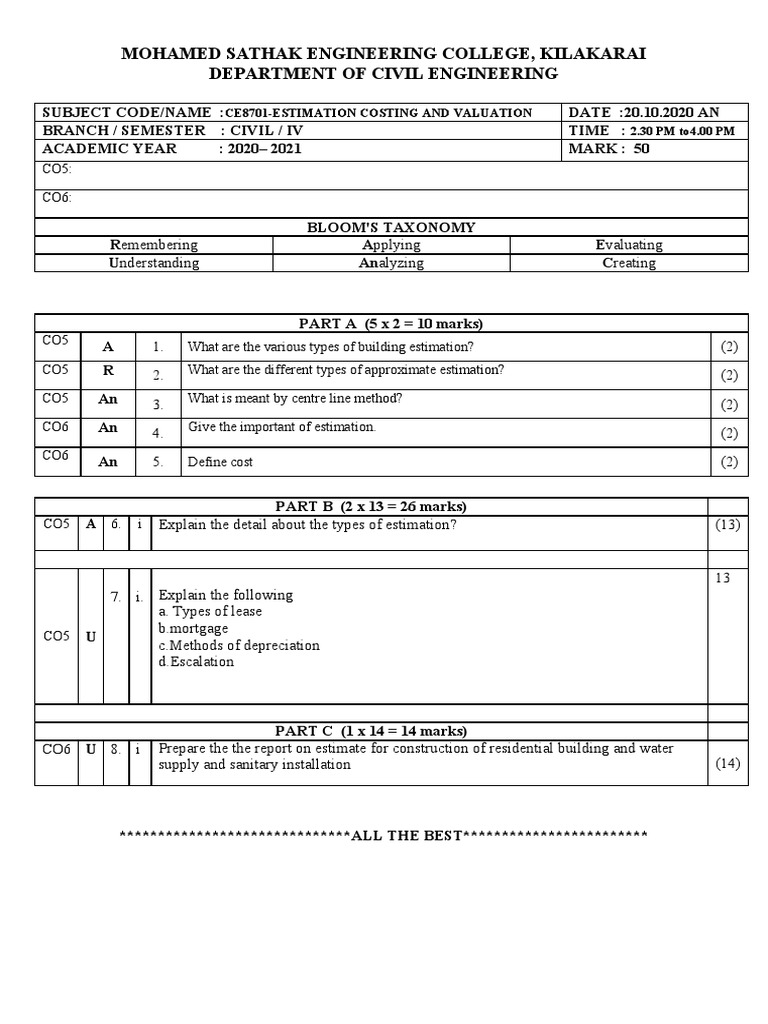 Estimation and Costing in Civil Engineering | PDF