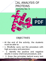 Chemical Analysis of Proteins: Activity No. 5