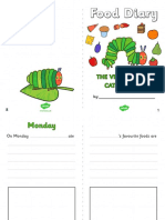 T L 897 The Very Hungry Caterpillar 5 Day Food Diary Writing Frame
