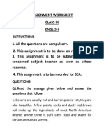 ASSIGNMENT WORKSHEET CLASS IX by ANUBHA