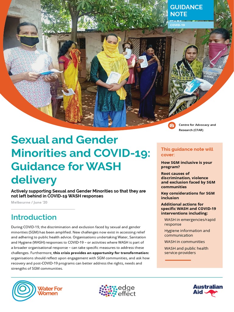 SGM Inclusion in COVID-19 WASH Responses | PDF | Wash | Lgbt