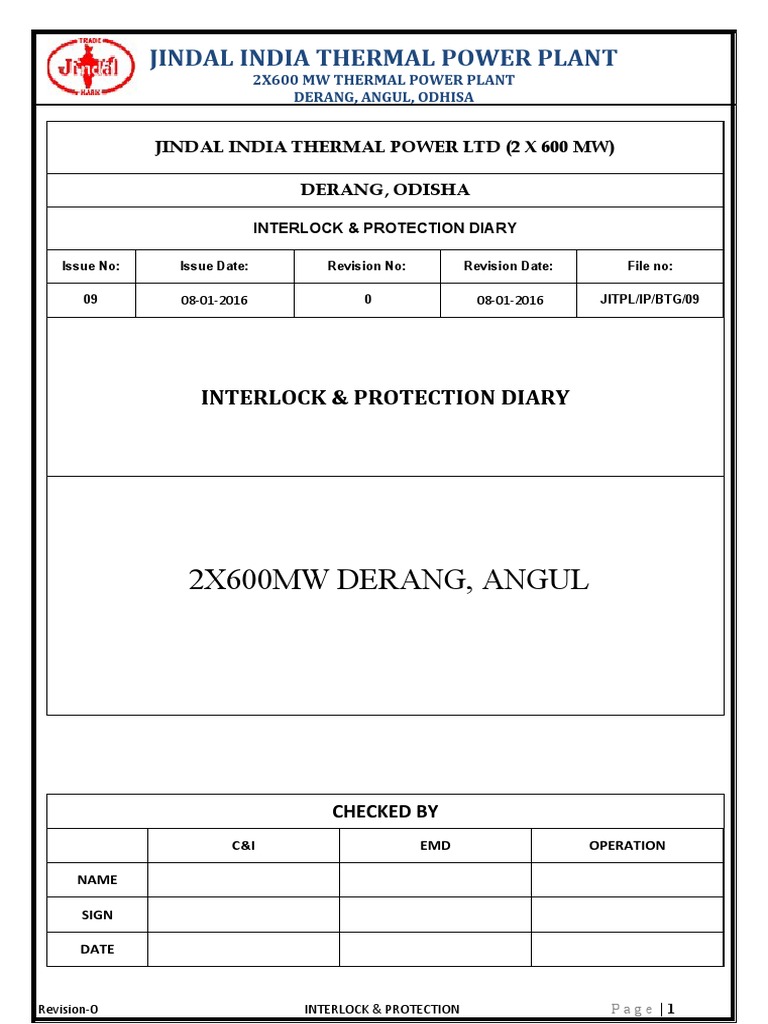 INTERLOCK PROTECTION DIARY-tur1 | PDF | Power Engineering | Nature