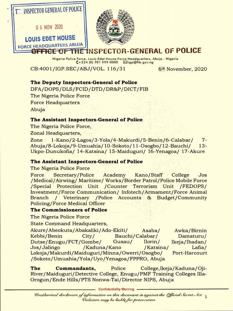 Nigeria Police Directive on Riot Response | PDF | Police | Common Law