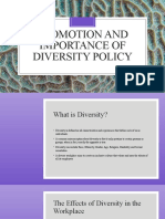 Promotion and Importance of Diversity Policy